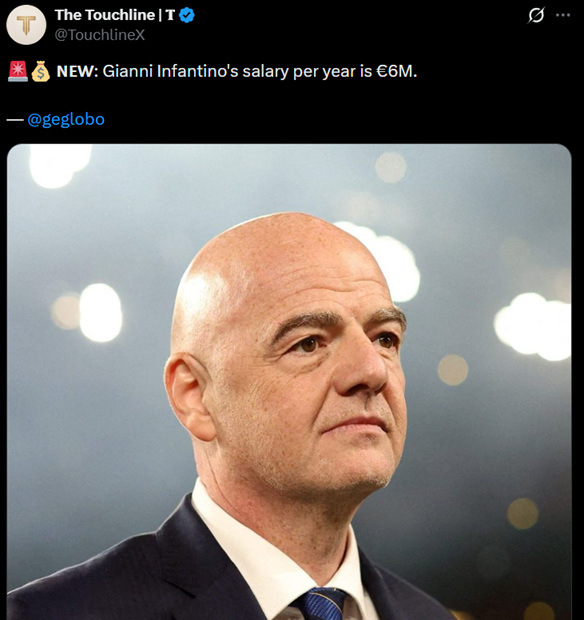 HIT! Tyle wynosi ROCZNA PENSJA Gianniego Infantino w FIFA :D